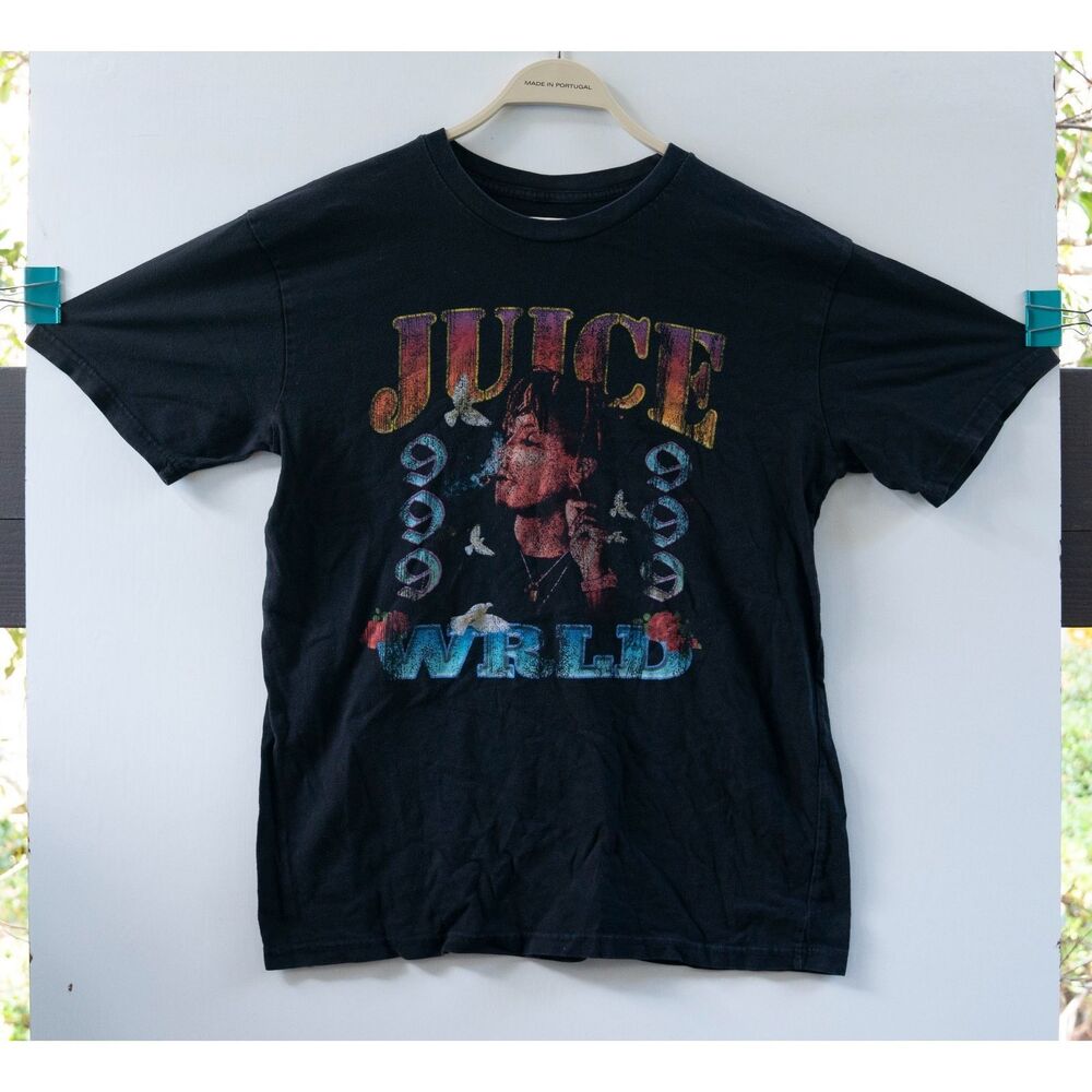 Juice WRLD 999 Logo Graphic Print T-Shirt Black Men's Size L Hip Hop Merch